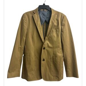 WALLIN & Bros Camel Brown 100% Cotton Sport Jacket Blazer Mens Size 38R Academia